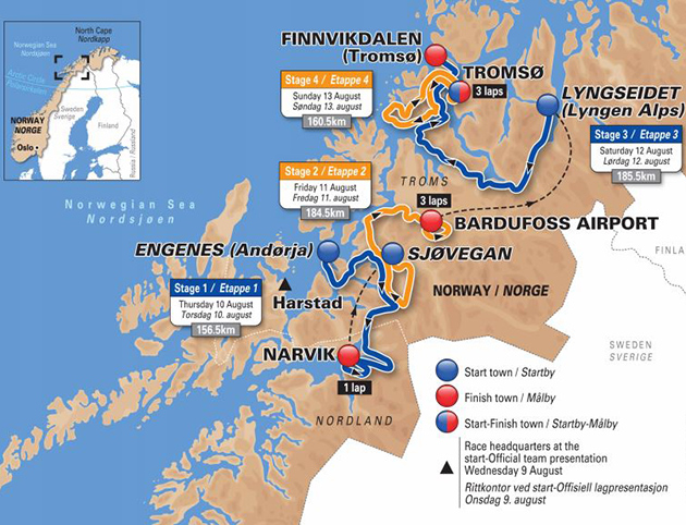 Arctic Race of Norway map